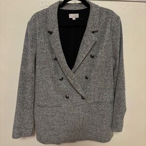 LOFT Women's Charcoal Double-Breasted Blazer